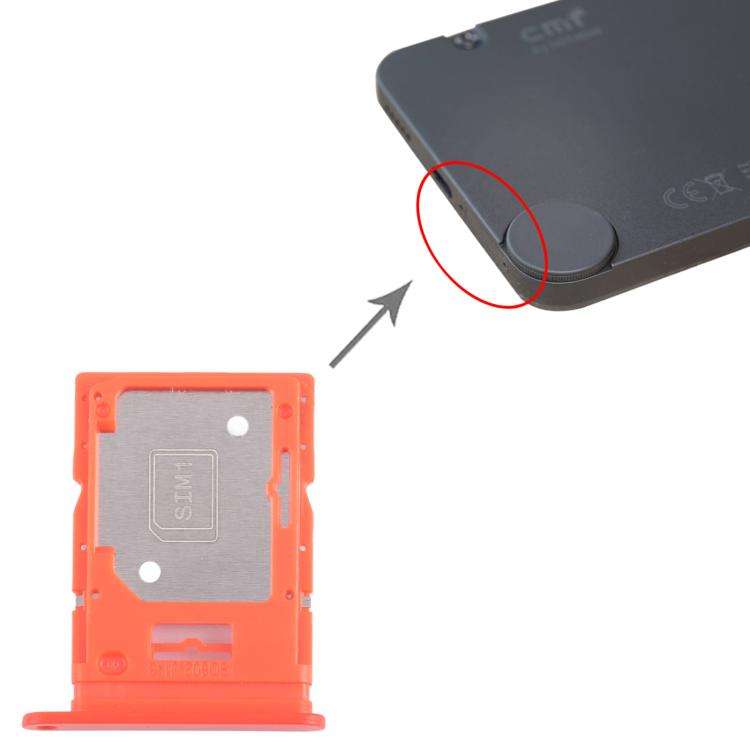 For Nothing Phone CMF Phone 1 SIM Card Tray + SIM / Micro SD Card Tray (Orange)