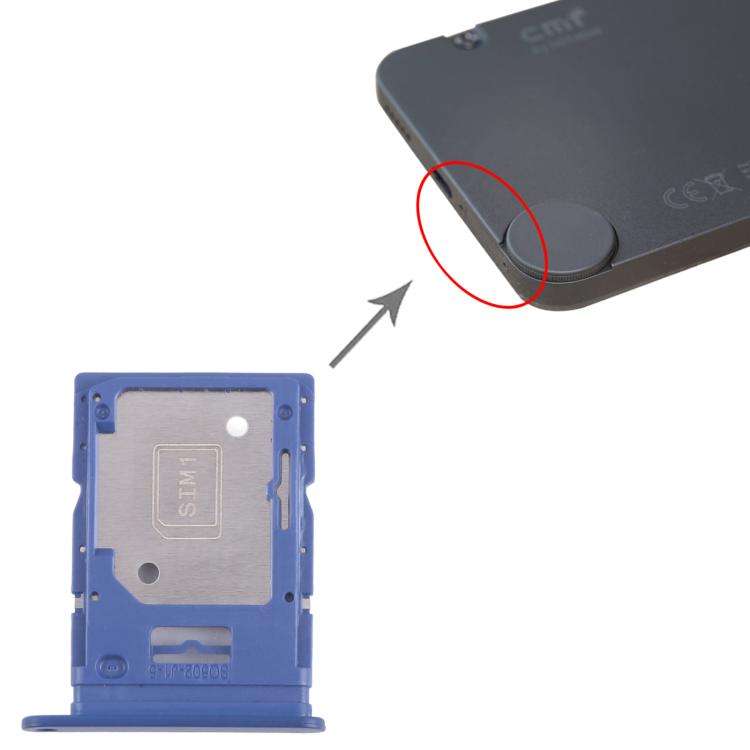 For Nothing Phone CMF Phone 1 SIM Card Tray + SIM / Micro SD Card Tray (Blue)