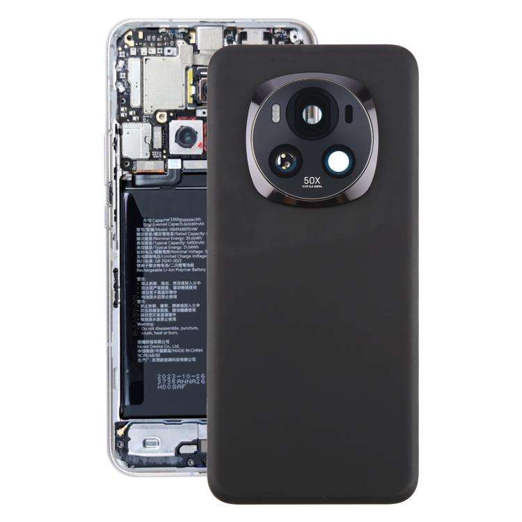 For Honor Magic6 Back Cover with Camera Lens Cover(Black)