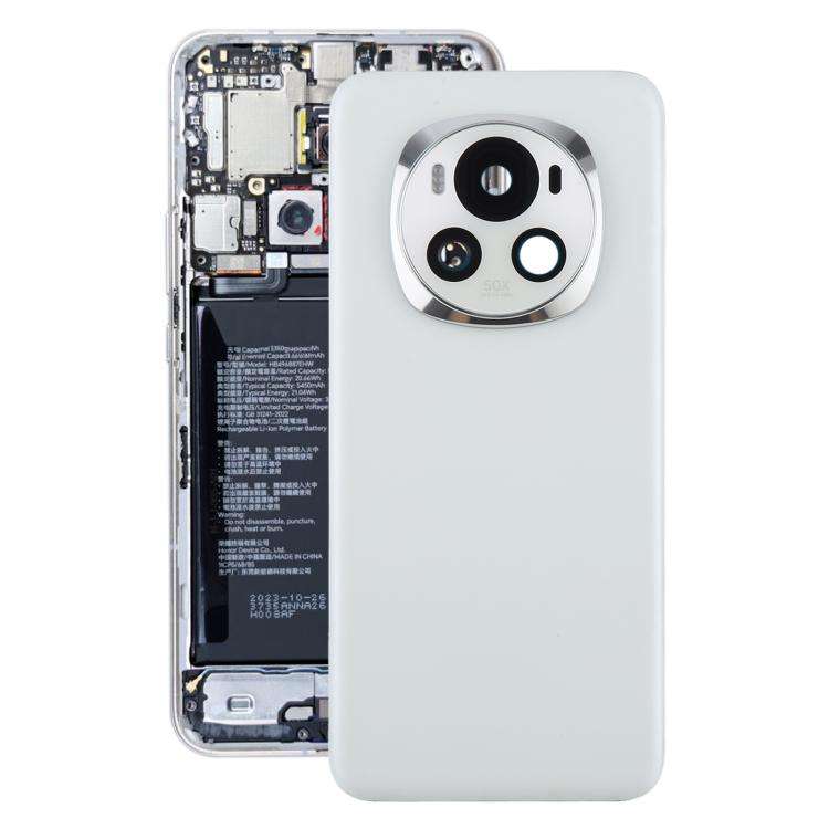 For Honor Magic6 Back Cover with Camera Lens Cover(White)