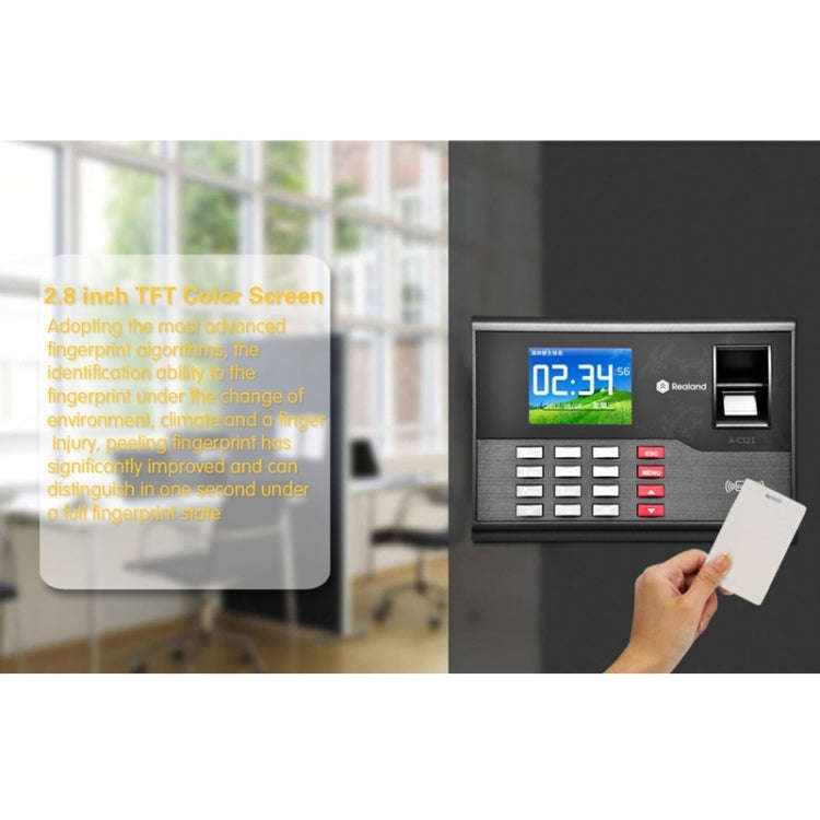 Realand A-C121 2.8 inch Color TFT Screen Fingerprint & RFID Time Attendance, USB Communication Of...