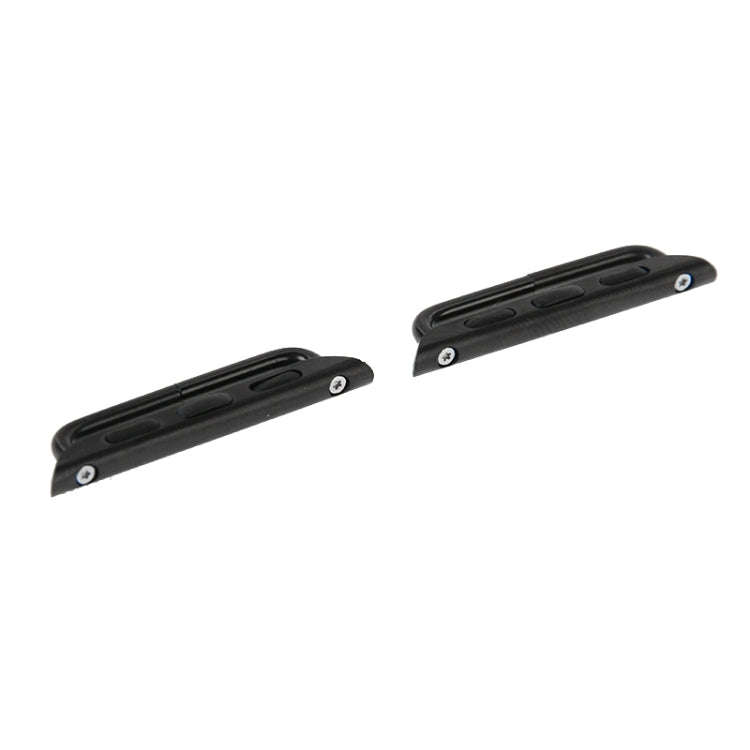 2 PCS for Apple Watch 42mm Metal Strap Connector Metal Buckle with Screwdrivers Tool(Black)
