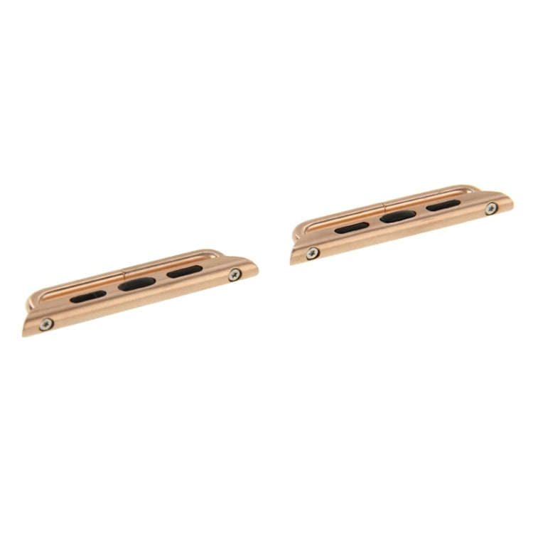 2 PCS for Apple Watch 42mm Metal Strap Connector Metal Buckle with Screwdrivers Tool(Rose Gold)