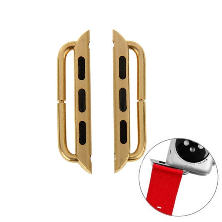 2 PCS for Apple Watch 38mm Metal Strap Connector Metal Buckle(Gold)