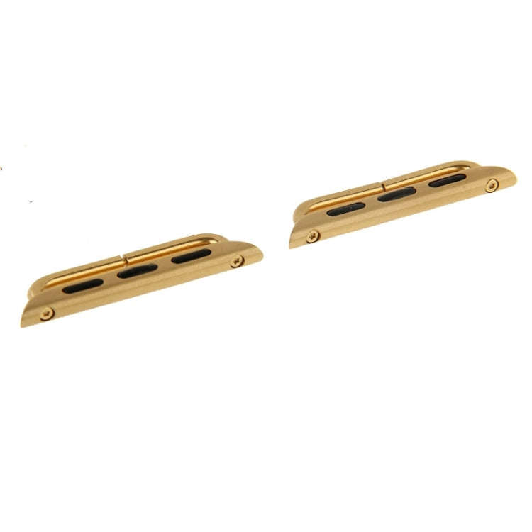 2 PCS for Apple Watch 38mm Metal Strap Connector Metal Buckle(Gold)