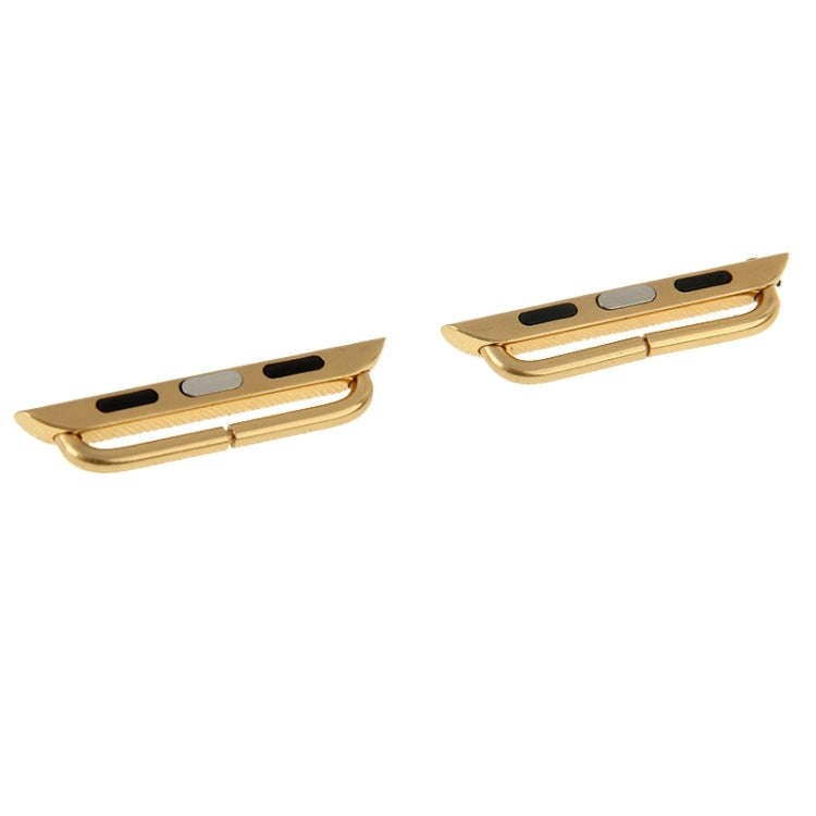 2 PCS for Apple Watch 38mm Metal Strap Connector Metal Buckle(Gold)