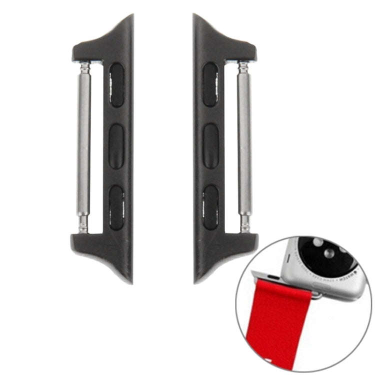 2 PCS for Apple Watch 42mm Metal Strap Connector Metal Buckle(Black)