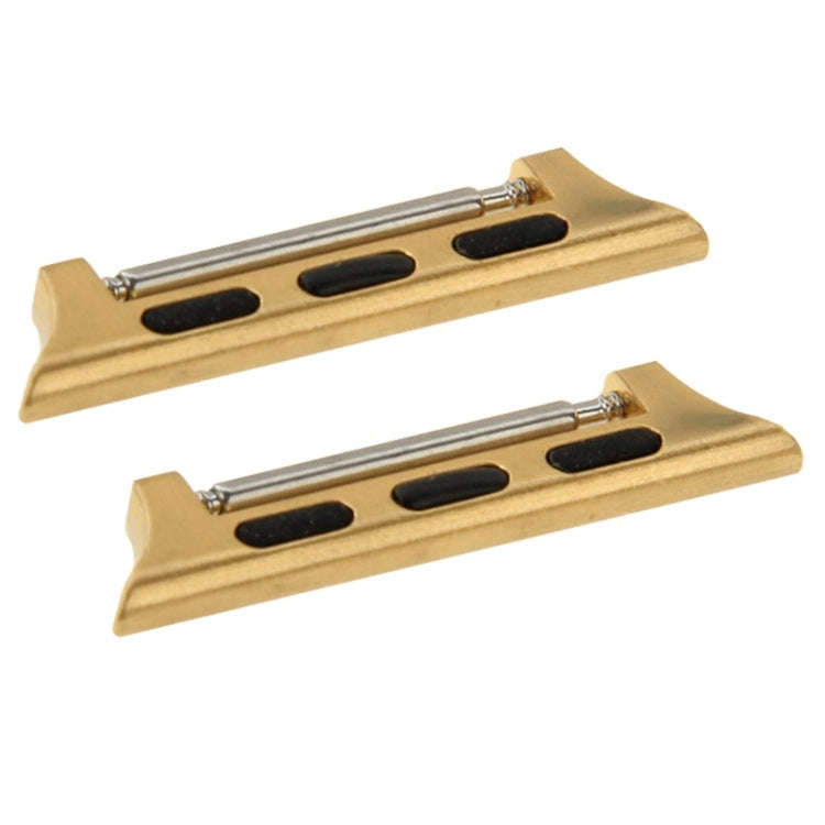 2 PCS for Apple Watch 42mm Metal Strap Connector Metal Buckle(Gold)
