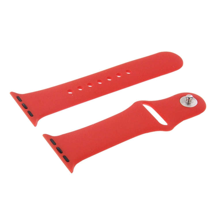 For Apple Watch Sport 38mm High-performance Rubber Sport Watch Band with Pin-and-tuck Closure(Red)