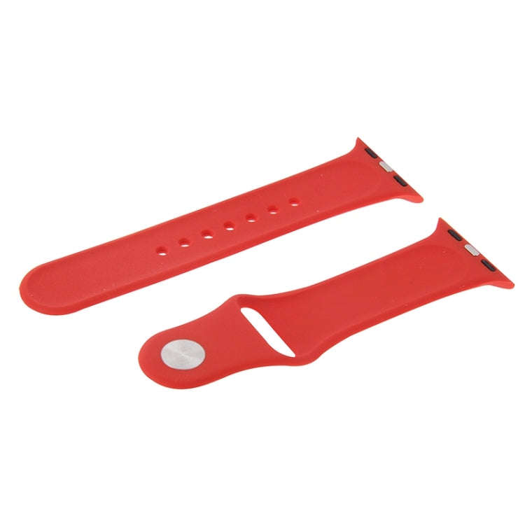 For Apple Watch Sport 38mm High-performance Rubber Sport Watch Band with Pin-and-tuck Closure(Red)