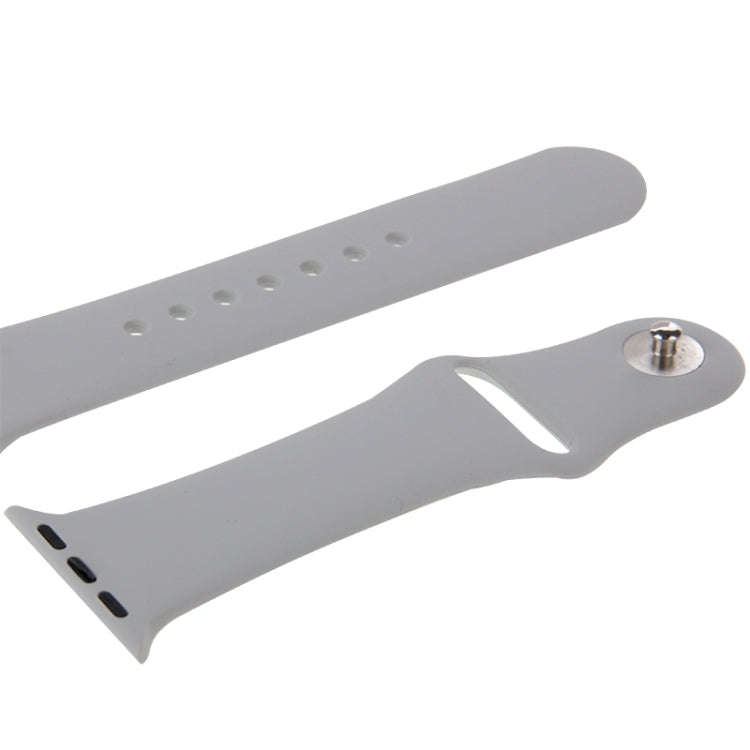 For Apple Watch Sport 38mm High-performance Rubber Sport Watch Band with Pin-and-tuck Closure(Sil...