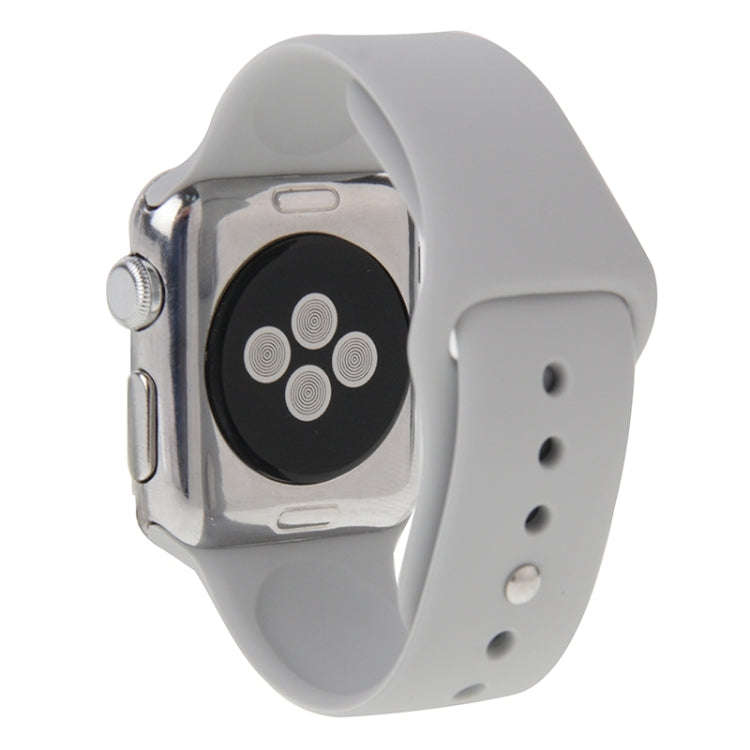 For Apple Watch Sport 38mm High-performance Rubber Sport Watch Band with Pin-and-tuck Closure(Sil...