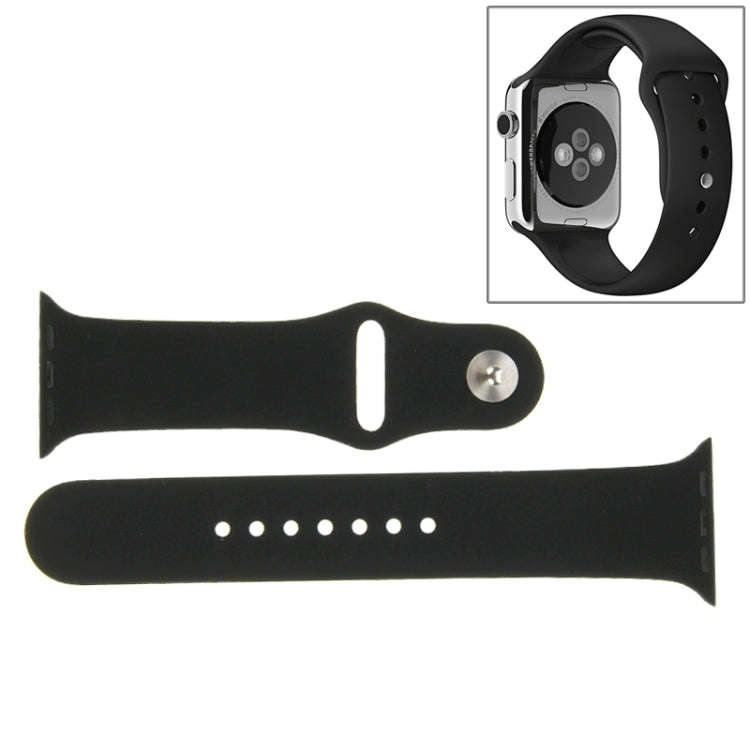For Apple Watch Sport 42mm High-performance Rubber Sport Watch Band with Pin-and-tuck Closure(Black)