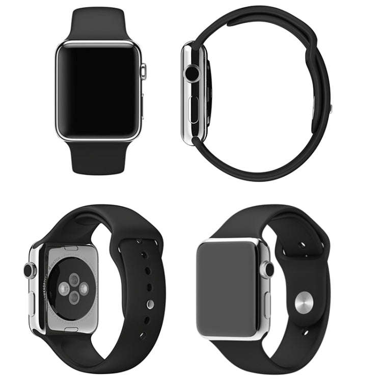 For Apple Watch Sport 38mm High-performance Longer Silicone Sport Watch Band with Pin-and-tuck Cl...