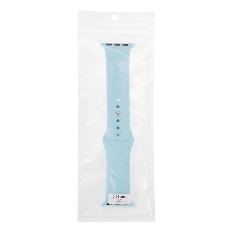 For Apple Watch Sport 38mm High-performance Longer Silicone Sport Watch Band with Pin-and-tuck Cl...