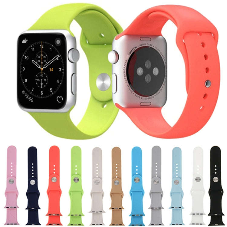 For Apple Watch Sport 38mm High-performance Longer Silicone Sport Watch Band with Pin-and-tuck Cl...