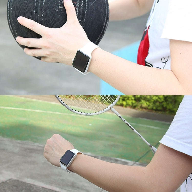 For Apple Watch Sport 42mm High-performance Longer Rubber Sport Watch Band with Pin-and-tuck Clos...