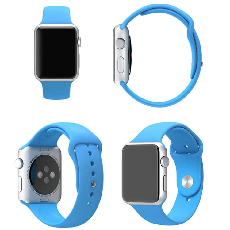 For Apple Watch Sport 42mm High-performance Longer Rubber Sport Watch Band with Pin-and-tuck Clos...