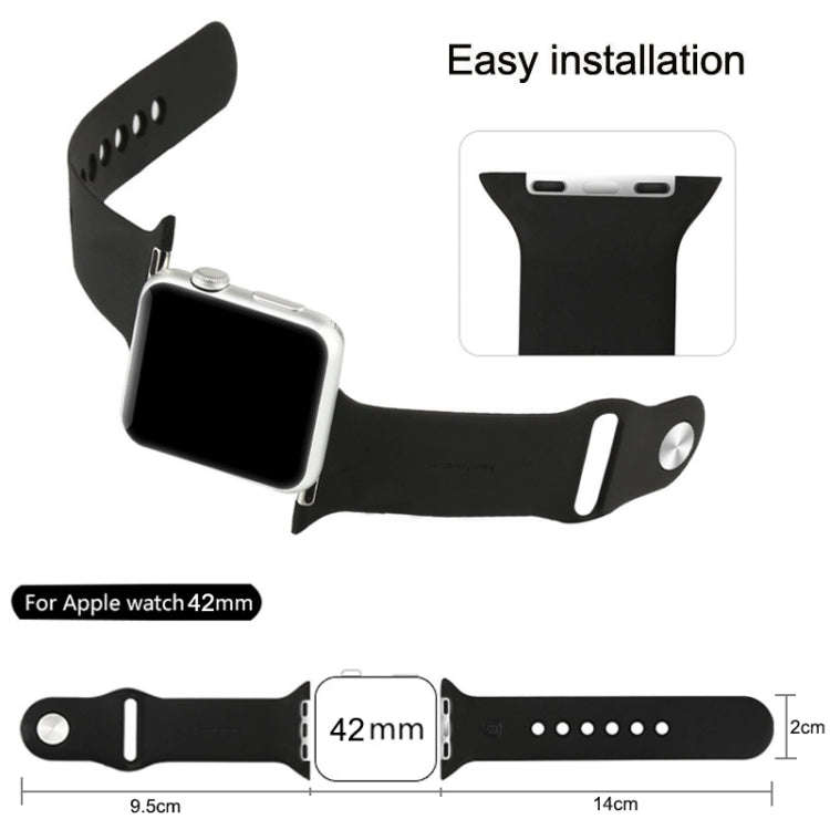 For Apple Watch Sport 42mm High-performance Longer Rubber Sport Watch Band with Pin-and-tuck Clos...