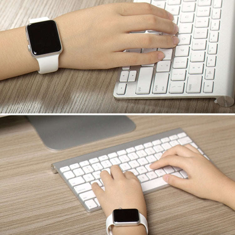 For Apple Watch Sport 42mm High-performance Longer Rubber Sport Watch Band with Pin-and-tuck Clos...