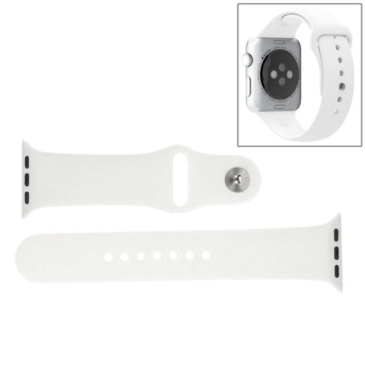 For Apple Watch Sport 42mm High-performance Longer Rubber Sport Watch Band with Pin-and-tuck Clos...