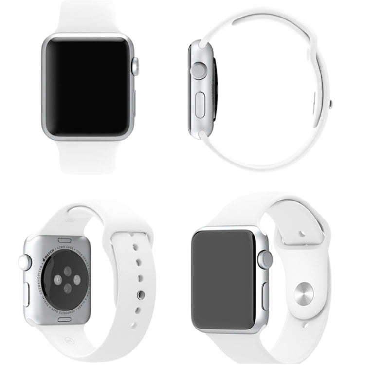For Apple Watch Sport 42mm High-performance Longer Rubber Sport Watch Band with Pin-and-tuck Clos...