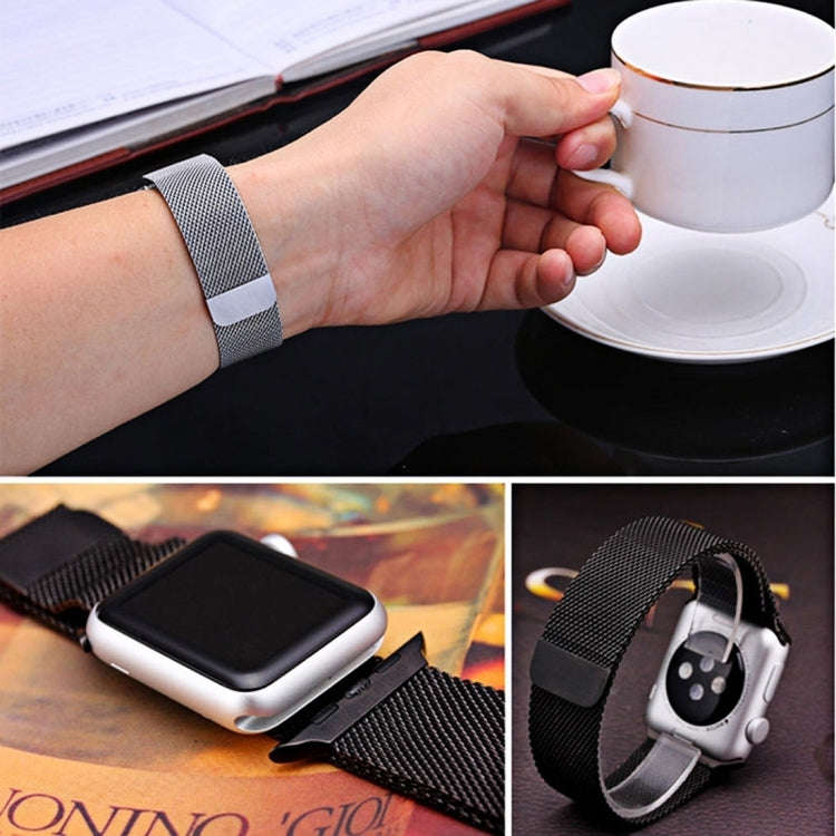 For Apple Watch 38mm Milanese Loop Magnetic Stainless Steel Watchband(Silver)
