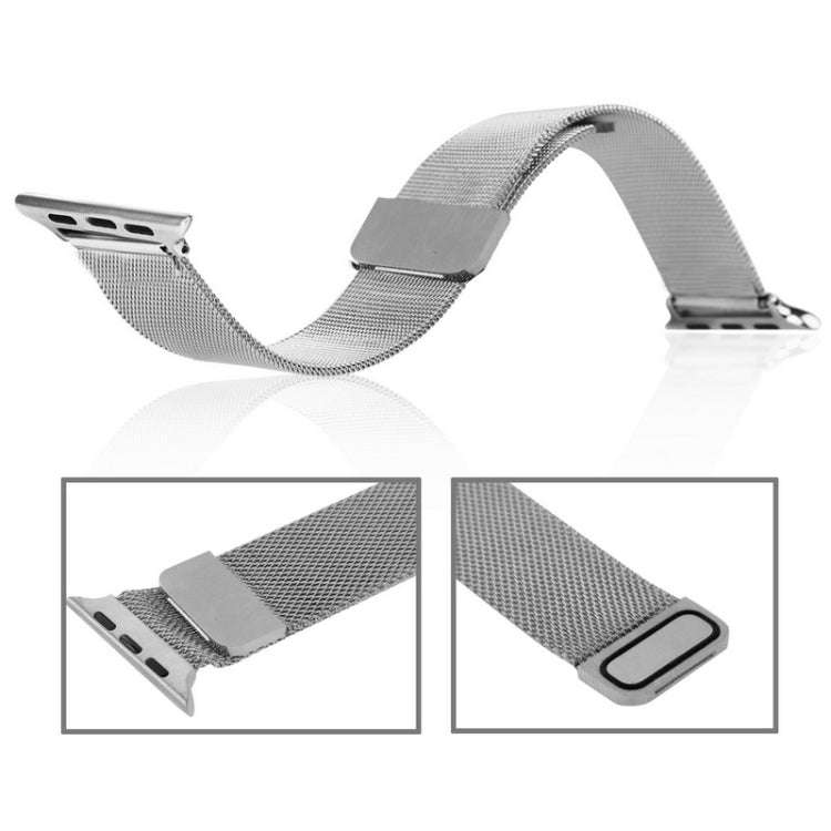 For Apple Watch 42mm Milanese Loop Magnetic Stainless Steel Watch Band(Silver)