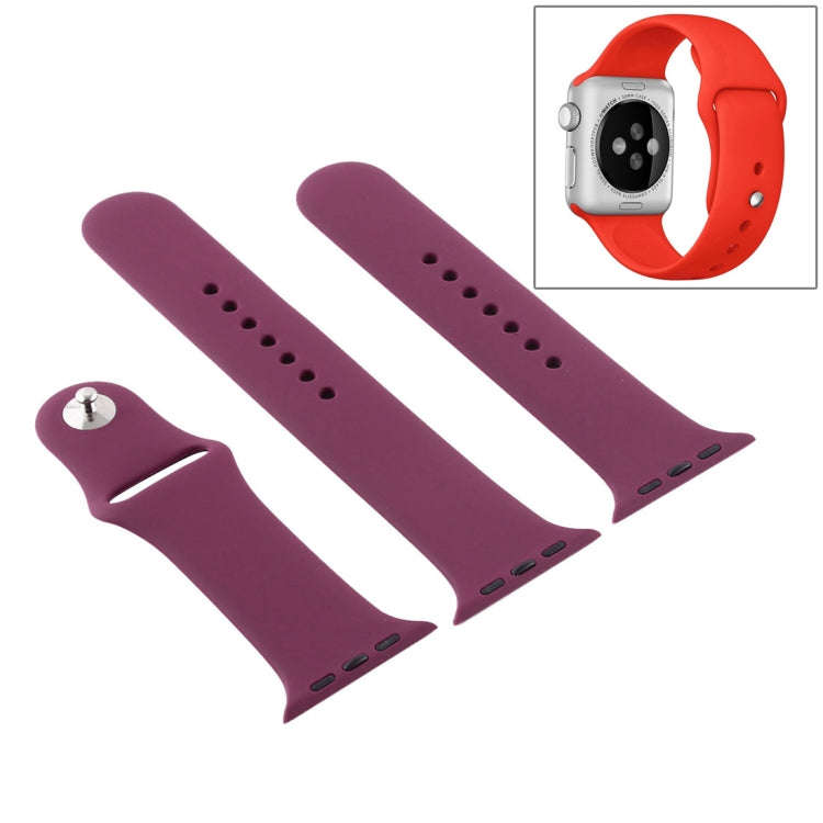 For Apple Watch Series 10 42mm / 9&8&7 41mm / SE 3&SE 2&6&SE&5&4 40mm / 3&2&1 38mm 3 in 1 Rubber ...