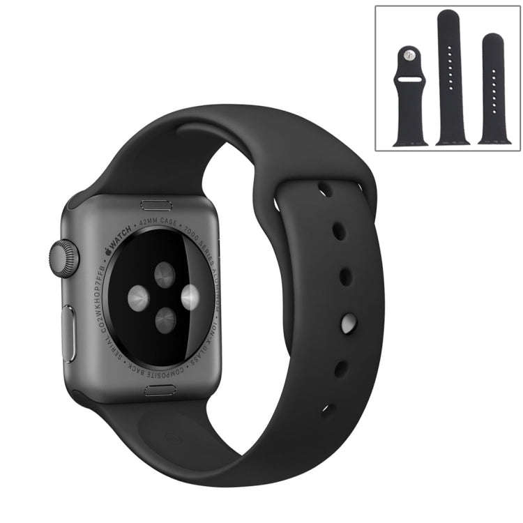 For Apple Watch Series 10 42mm / 9&8&7 41mm / SE 3&SE 2&6&SE&5&4 40mm / 3&2&1 38mm 3 in 1 Rubber ...