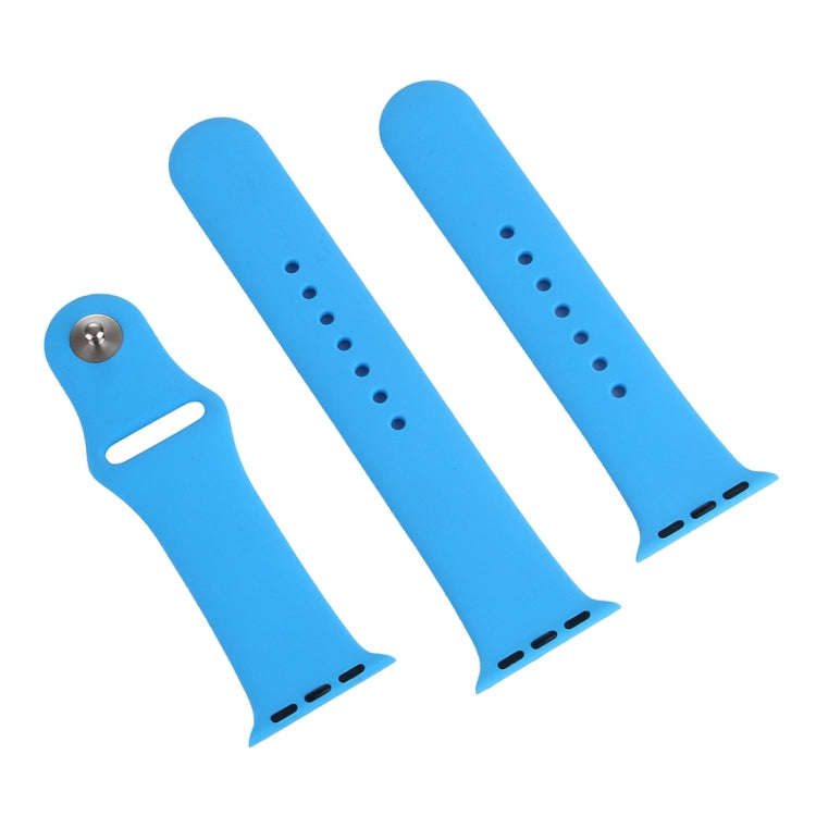 For Apple Watch Series 10 42mm / 9&8&7 41mm / SE 3&SE 2&6&SE&5&4 40mm / 3&2&1 38mm 3 in 1 Rubber ...