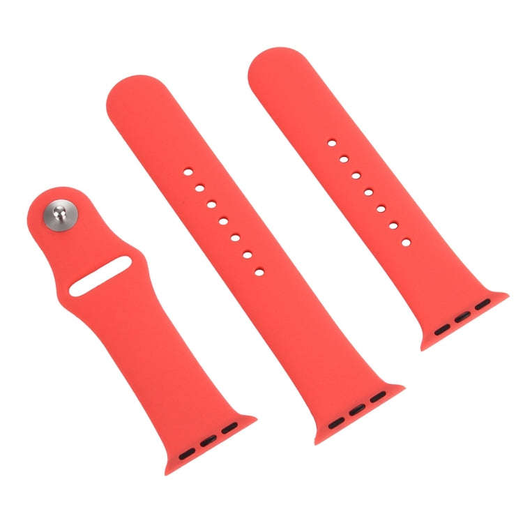 For Apple Watch Series 10 42mm / 9&8&7 41mm / SE 3&SE 2&6&SE&5&4 40mm / 3&2&1 38mm 3 in 1 Rubber ...
