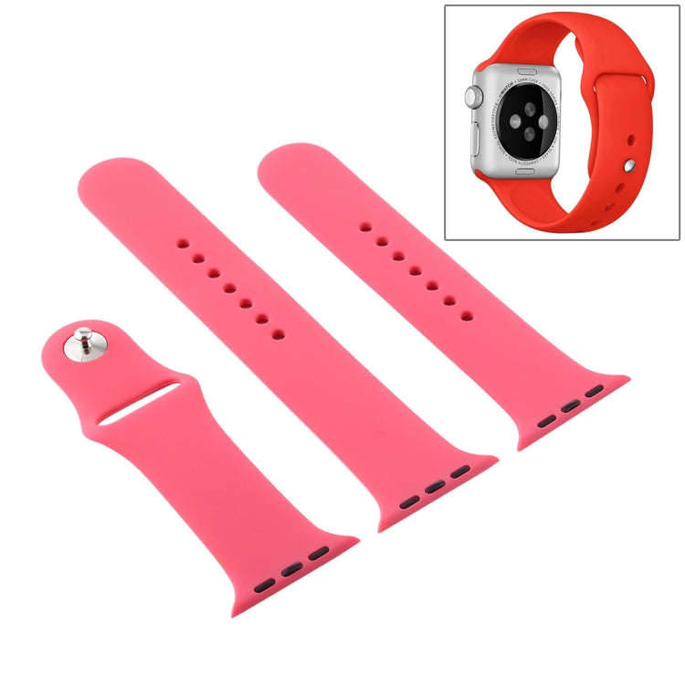 For Apple Watch Series 10 42mm / 9&8&7 41mm / SE 3&SE 2&6&SE&5&4 40mm / 3&2&1 38mm 3 in 1 Rubber ...