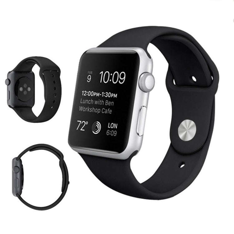 For Apple Watch Series 10 42mm / 9&8&7 41mm / SE 3&SE 2&6&SE&5&4 40mm / 3&2&1 38mm 3 in 1 Rubber ...