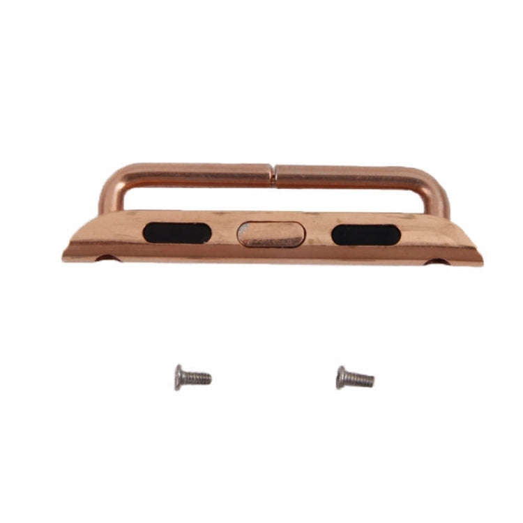 For Apple Watch 38 / 40 / 41mmMetal Strap Connector Metal Buckle, Pair(Rose Gold)