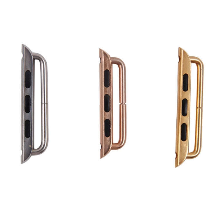 For Apple Watch 38 / 40 / 41mm Metal Strap Connector Metal Buckle, Pair(Gold)
