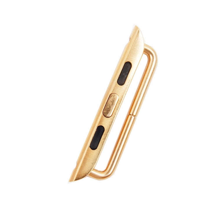 For Apple Watch 42 / 44 / 45mm Metal Strap Connector Metal Buckle, Pair(Gold)