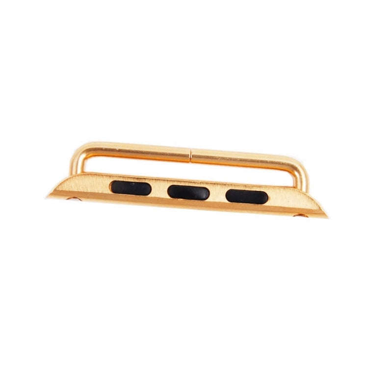 For Apple Watch 42 / 44 / 45mm Metal Strap Connector Metal Buckle, Pair(Gold)