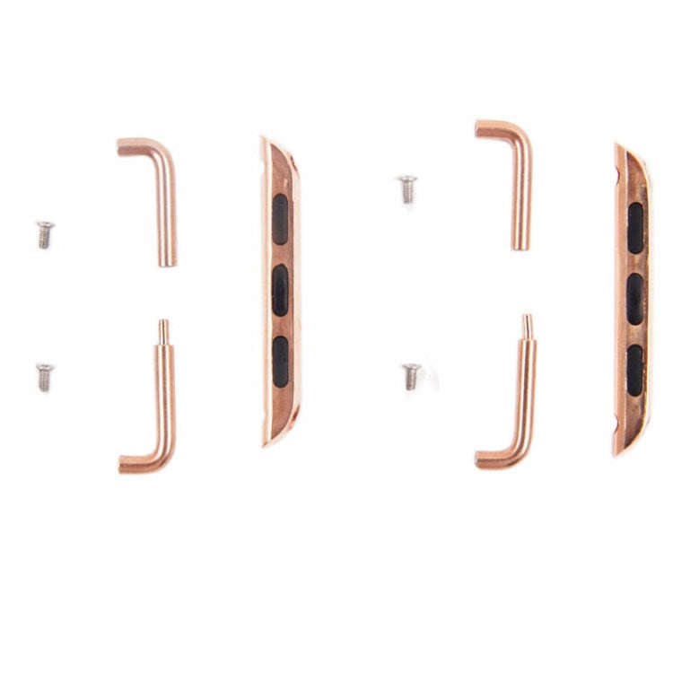 For Apple Watch 42 / 44 / 45mm Metal Strap Connector Metal Buckle, Pair(Rose Gold)