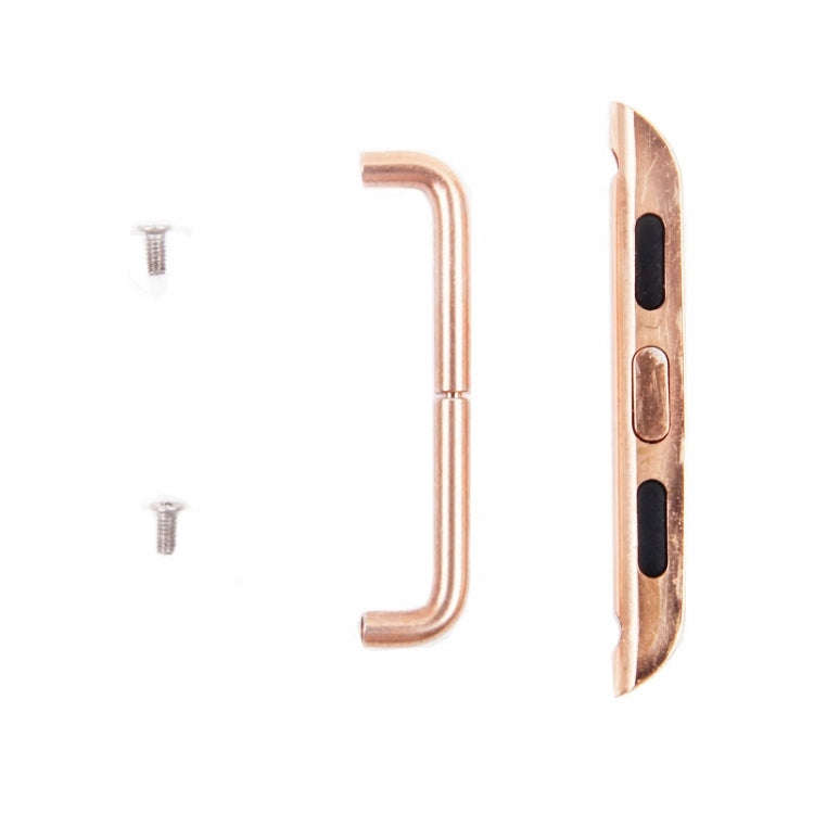For Apple Watch 42 / 44 / 45mm Metal Strap Connector Metal Buckle, Pair(Rose Gold)