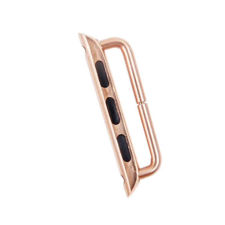 For Apple Watch 42 / 44 / 45mm Metal Strap Connector Metal Buckle, Pair(Rose Gold)