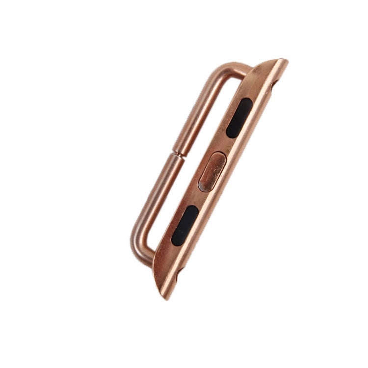 For Apple Watch 42 / 44 / 45mm Metal Strap Connector Metal Buckle, Pair(Rose Gold)