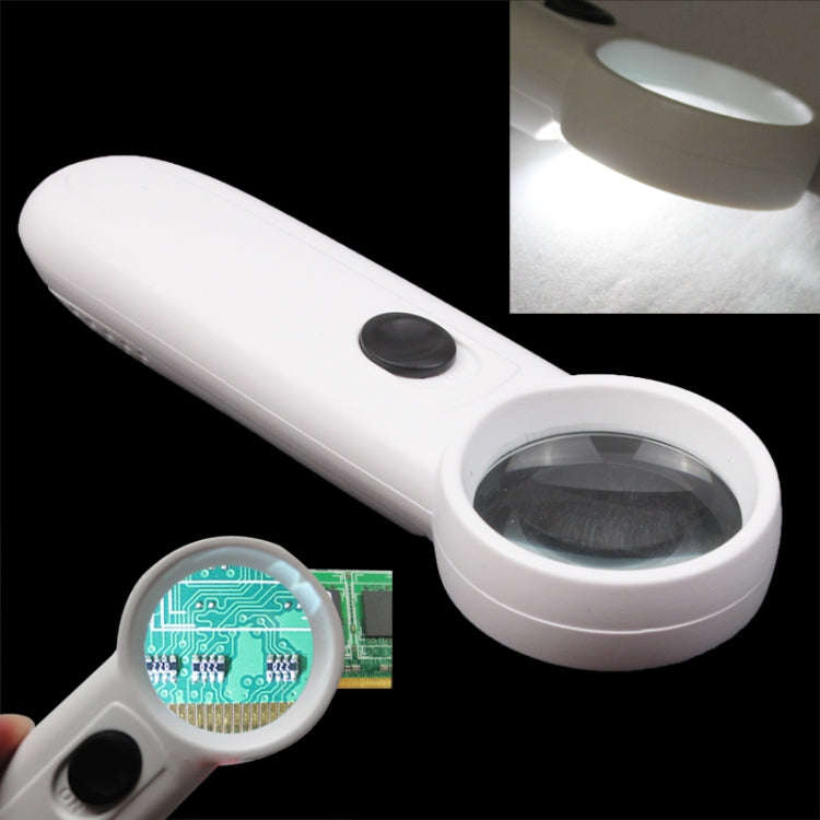 15X Handheld Exclamation Mark Type Magnifier with 2 LED
