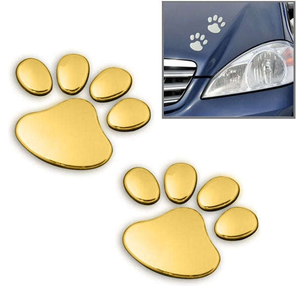 3D Footprint Pattern Car Sticker, Size: 7cm x 6cm (approx.)(Gold)