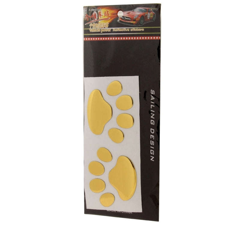 3D Footprint Pattern Car Sticker, Size: 7cm x 6cm (approx.)(Gold)