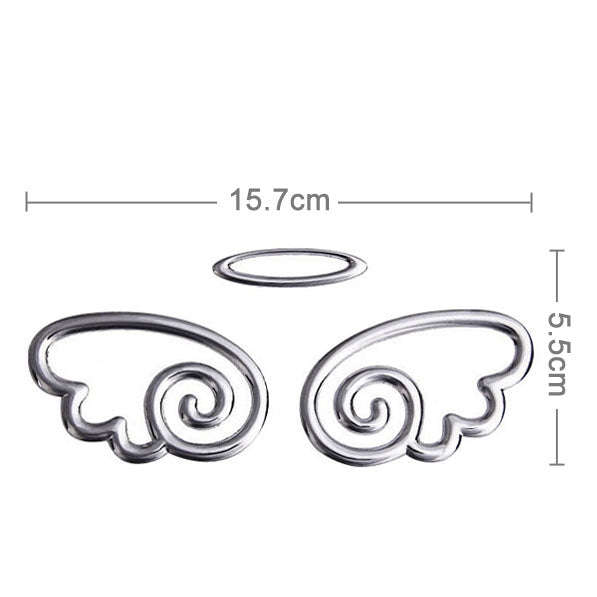 3D Wings Pattern Auto Emblem Logo Decoration Car Sticker, Size: 15.7cm x 5.5cm (approx.)(Silver)