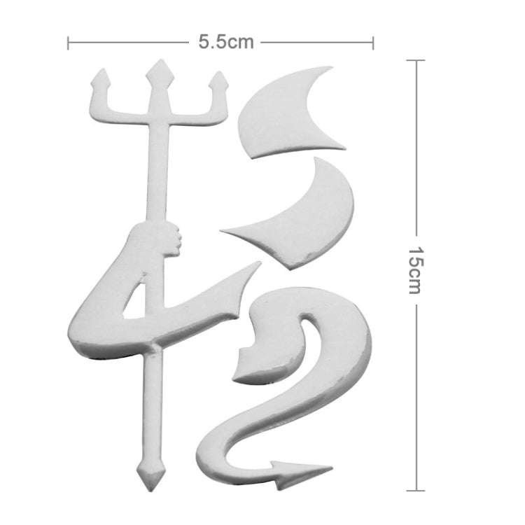 3D Demon Pattern Auto Emblem Logo Decoration Car Sticker, Size: 15cm x 5.5cm (approx.)(Silver)