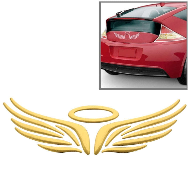 3D Angel Wings Pattern Car Sticker, Size: 16cm x 5.5cm (approx.)(Gold)