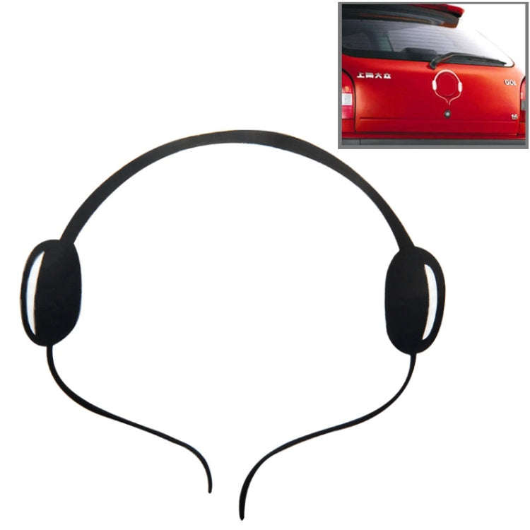 Headphone Pattern Auto Emblem Logo Decoration Car Sticker, Size: 16cm x 16cm (approx.)(Black)