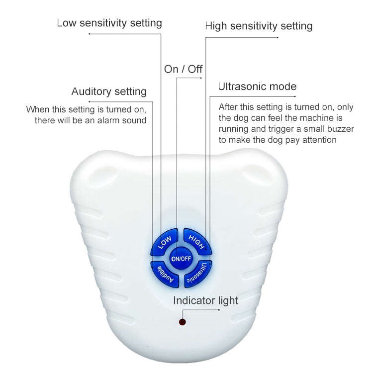 Ultrasonic Bark Stop Collar(White)